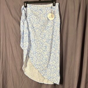 Lost + Wander Light Blue Floral Sarong Skirt